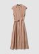 Multicolour pure viscose striped midi dress, regular fit_4
