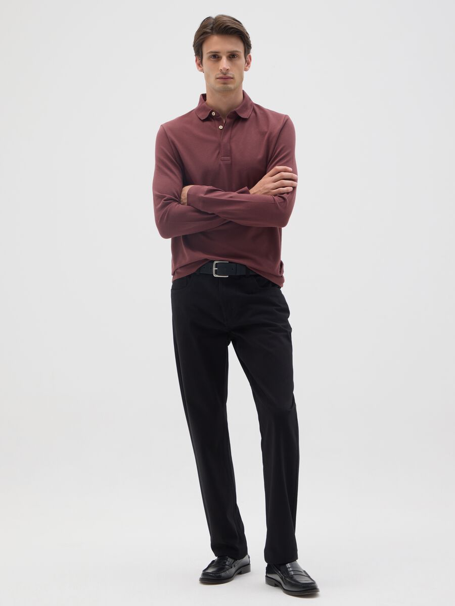 Black Regular Fit Pure Cotton Trousers_0