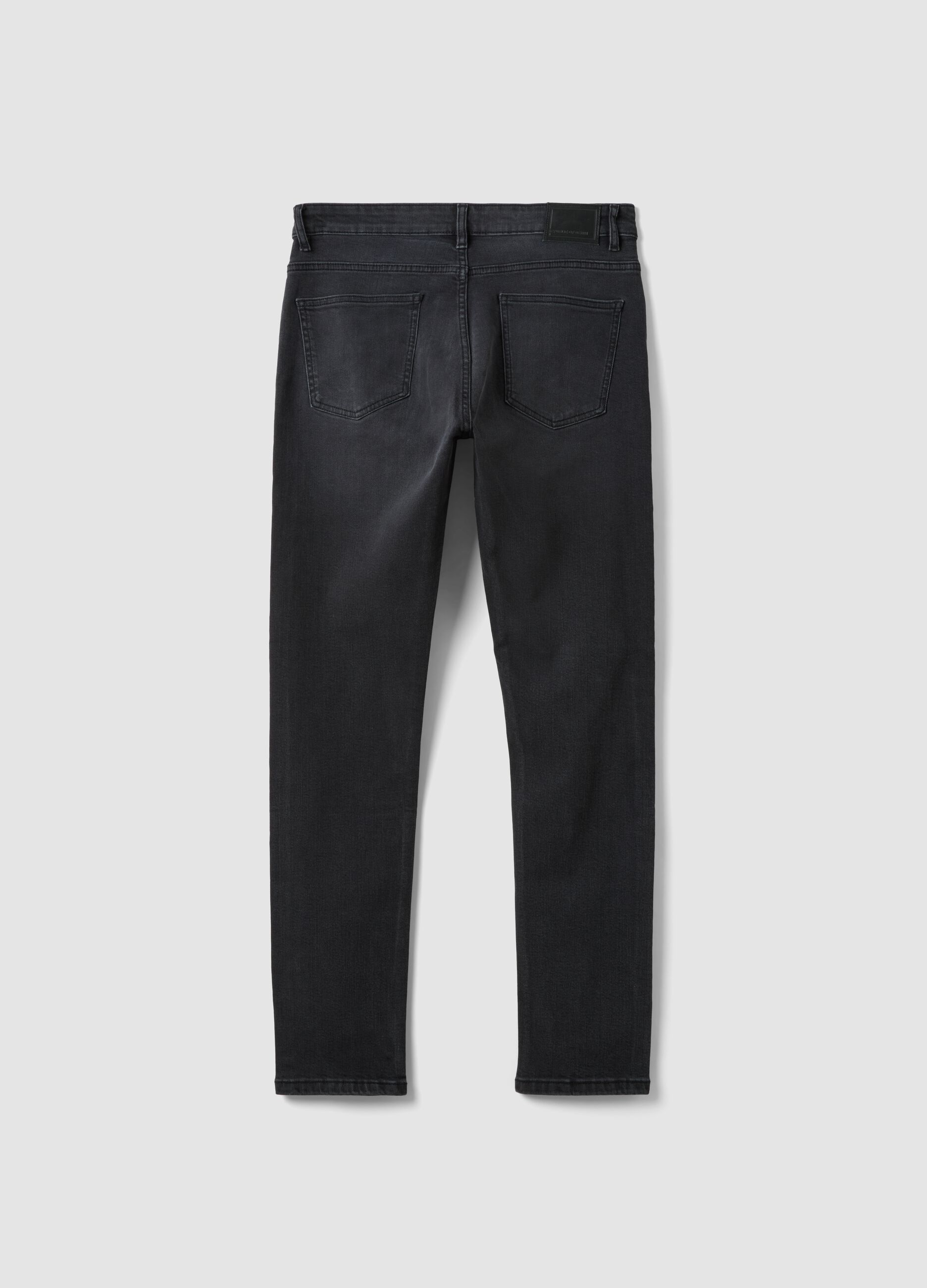 Black slim-fit stretch cotton denim jeans