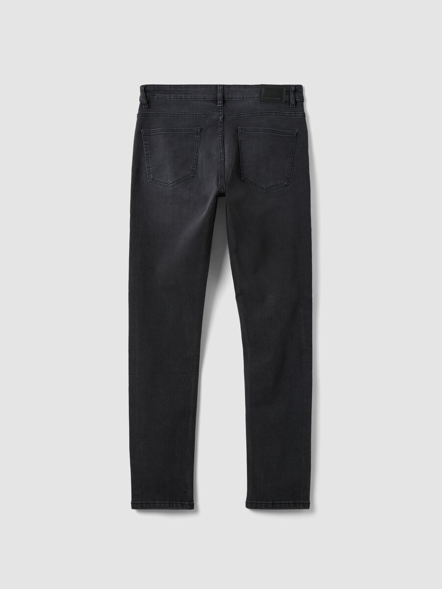 Black slim-fit stretch cotton denim jeans_2