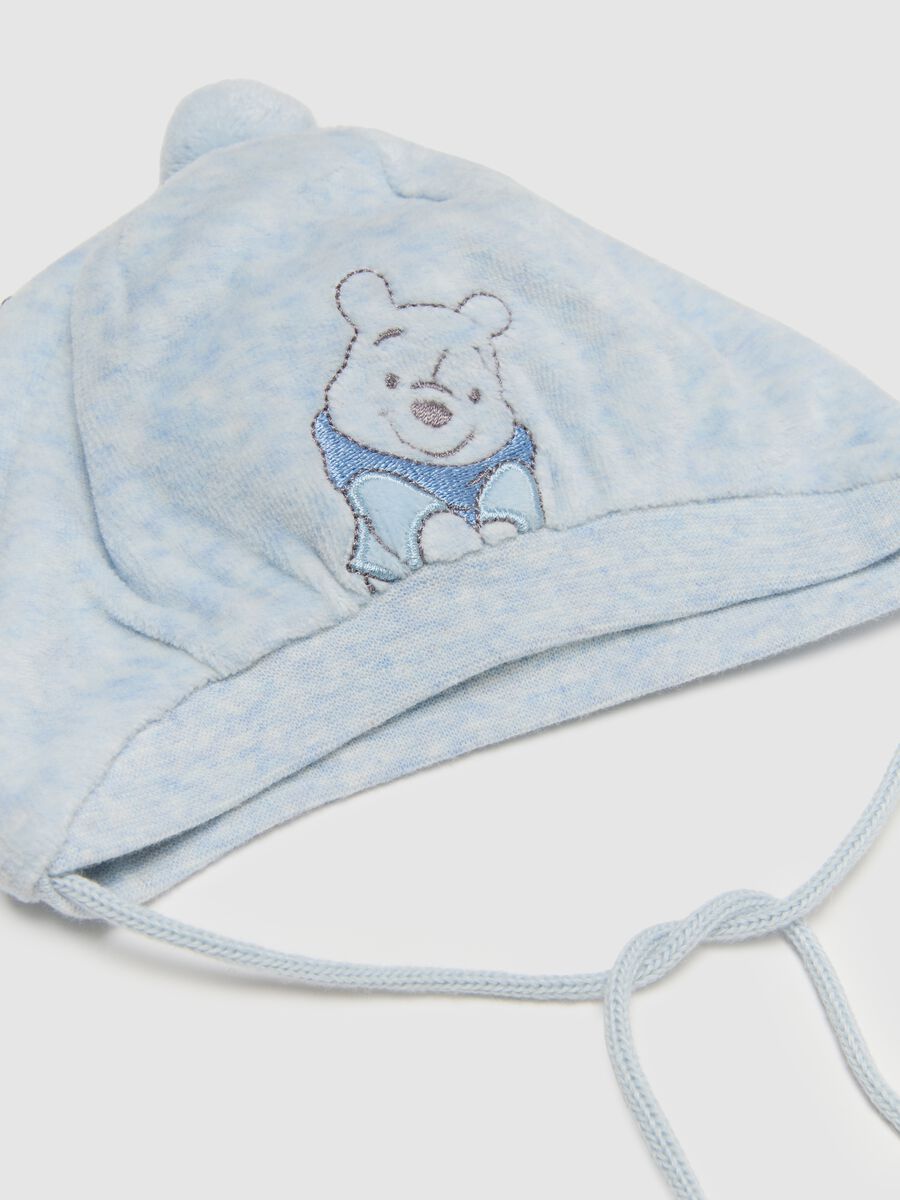 Blue newborn cotton hat and booties_2