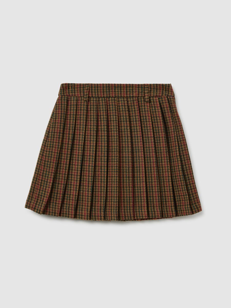 Brown wool-blend pleated skirt_5