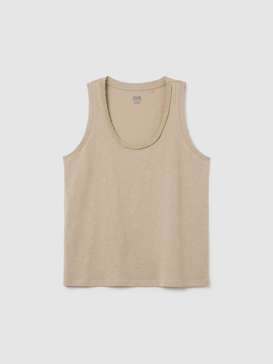 Women's Beige Pure Cotton Vest Regular Fit_4