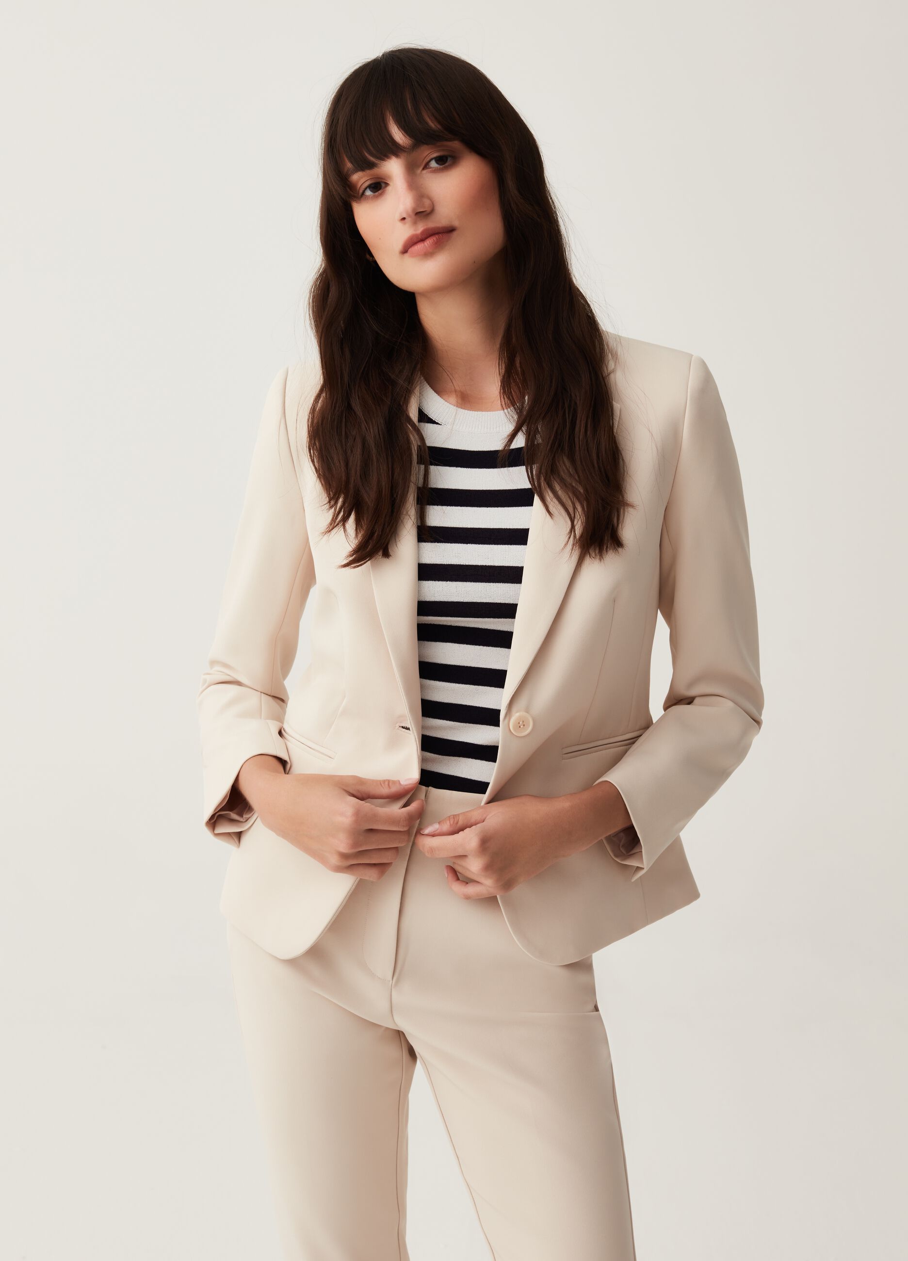 Blazer stretch tinta unita_0