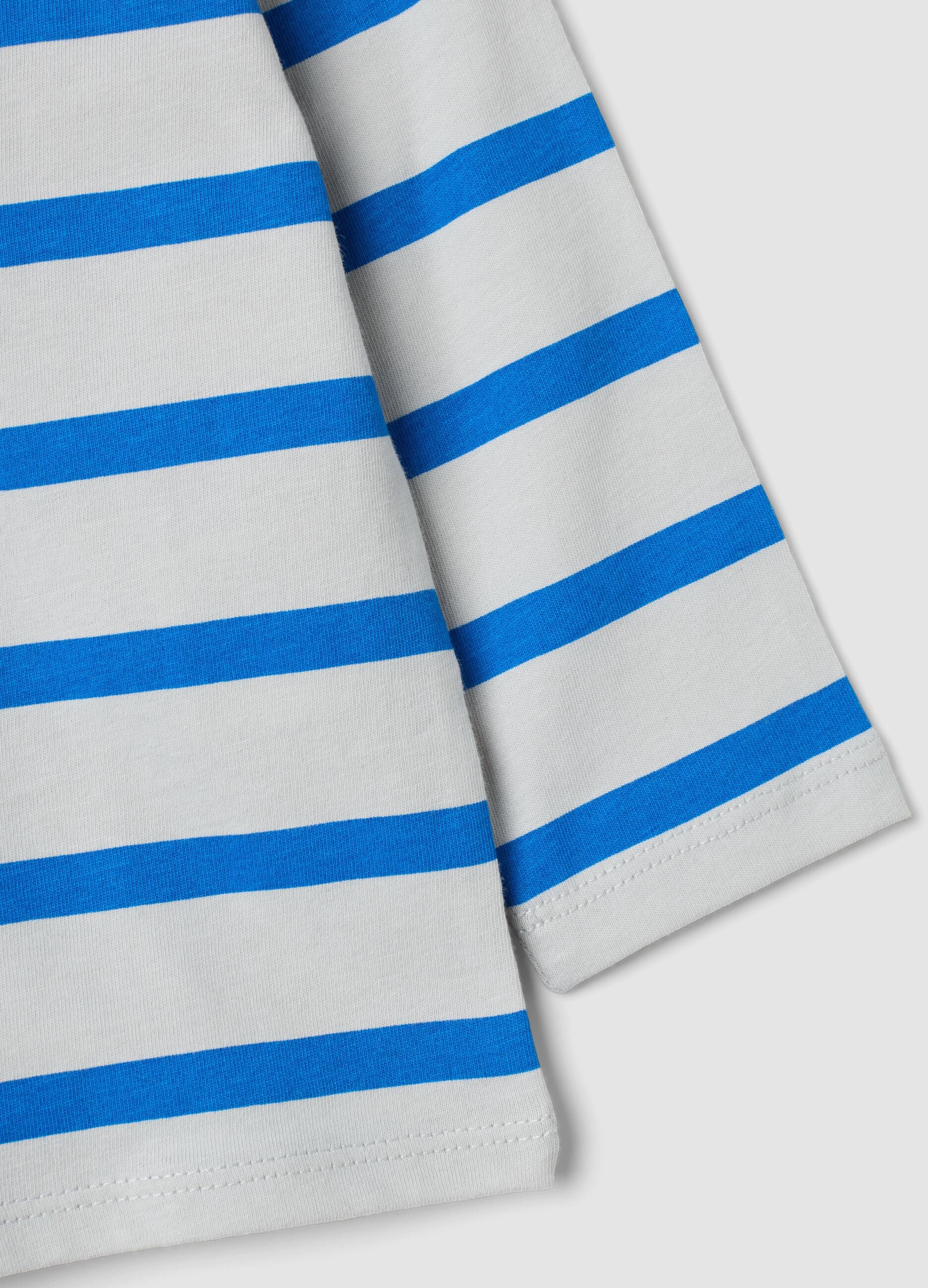 Oversized Multicolour Striped Organic Cotton T-Shirt for Baby Boy
