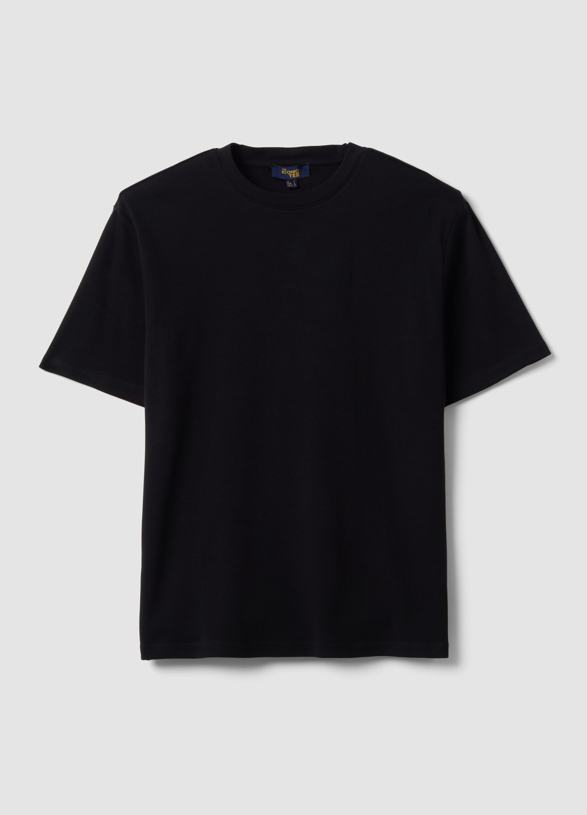 Black The Iconic Tee T-shirt in pure cotton, short sleeves, relaxed fit