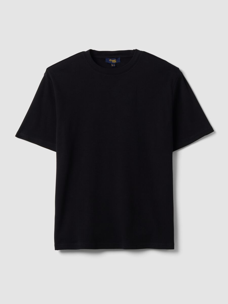 Black pure cotton relaxed-fit short-sleeve T-shirt_4