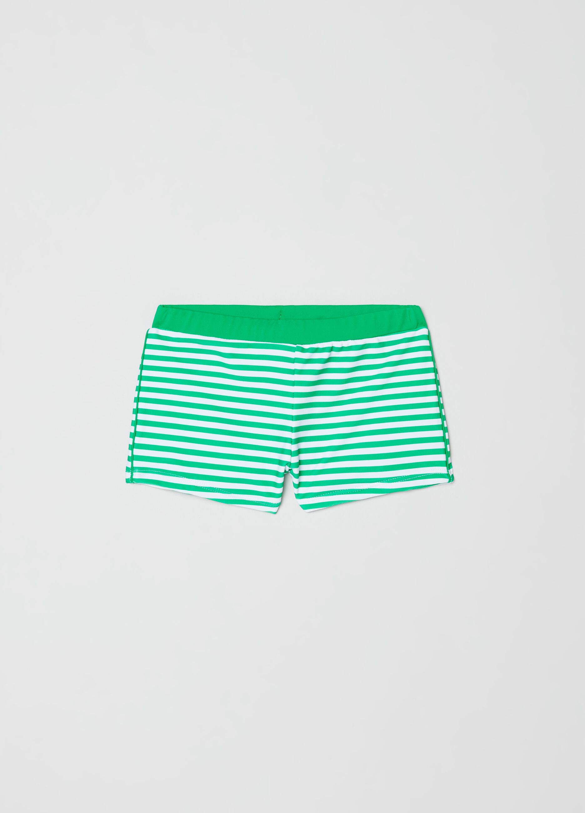 Striped swimming trunks