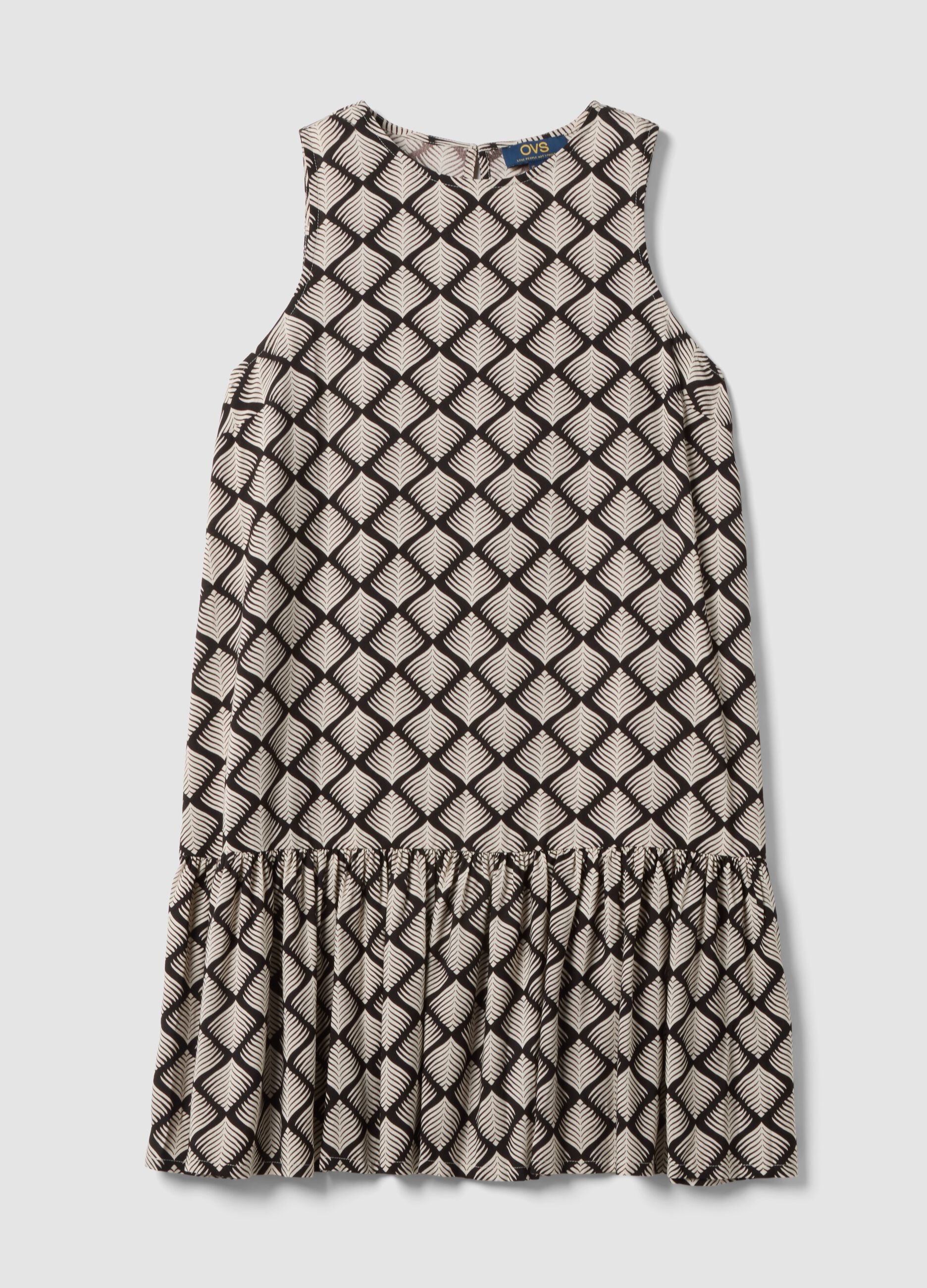 Multicolour dress with geometric pattern