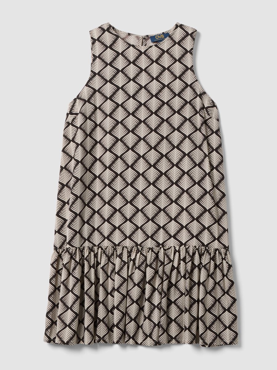 Multicolour dress with geometric pattern_4