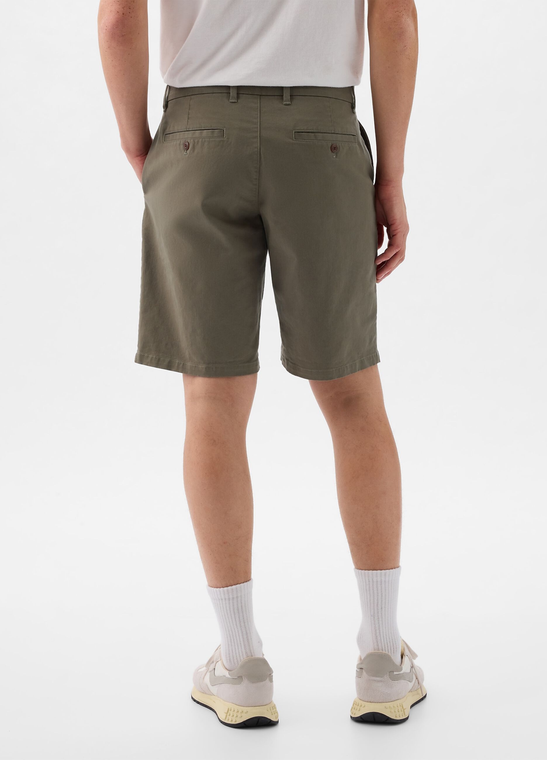 Relaxed-fit Bermuda shorts in stretch cotton