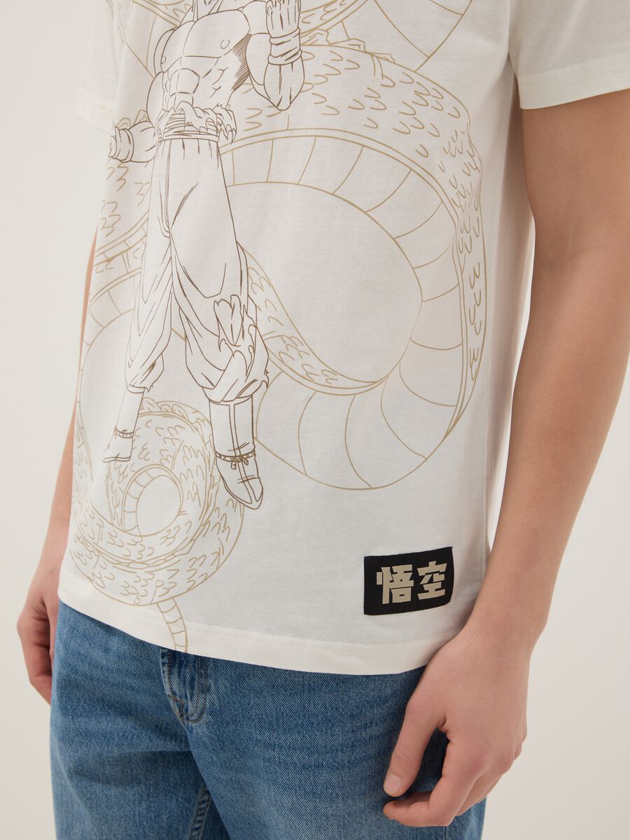 Beige pure cotton regular fit T-shirt with Dragon Ball print_3