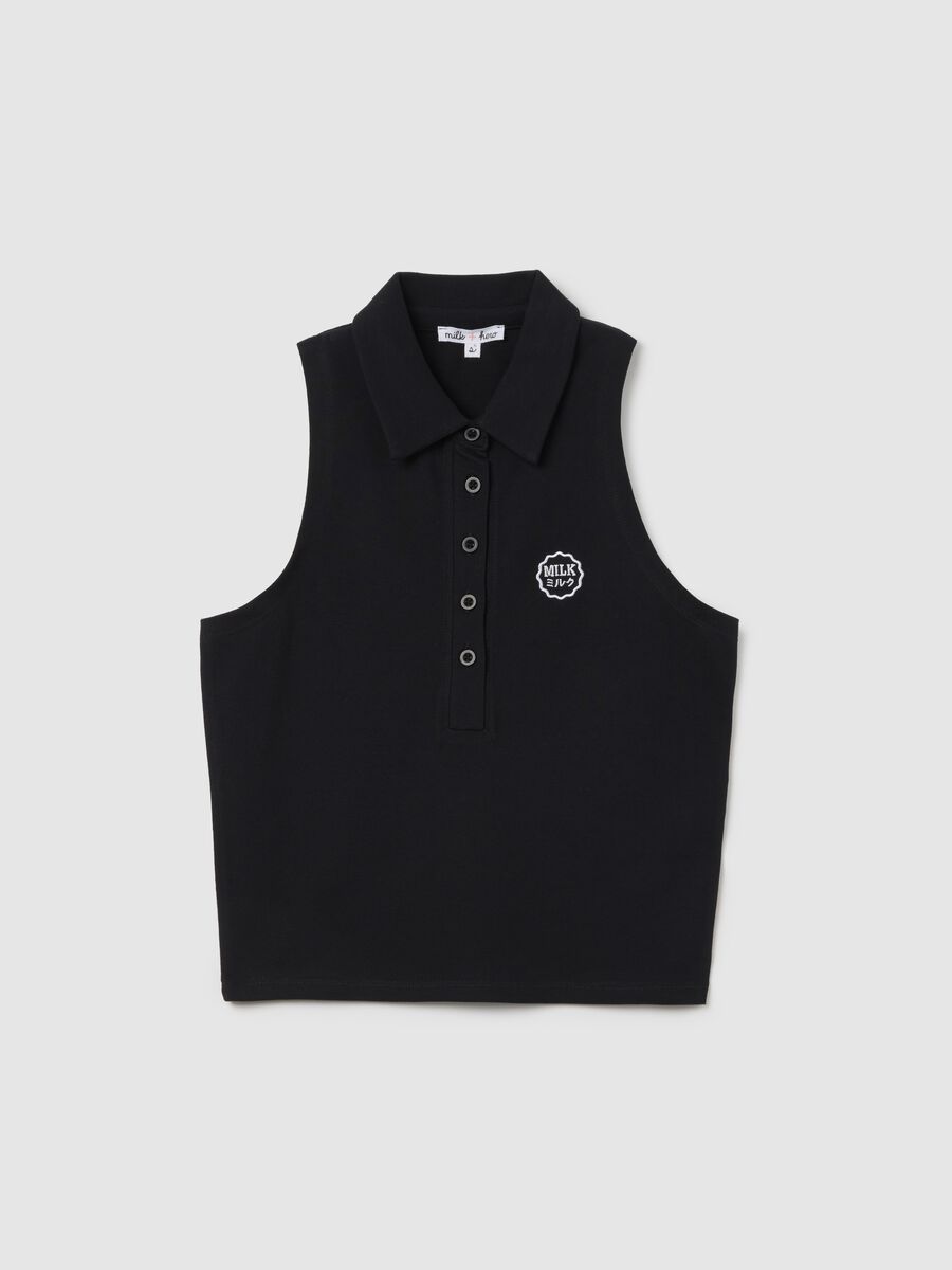 Women's black regular fit top_4