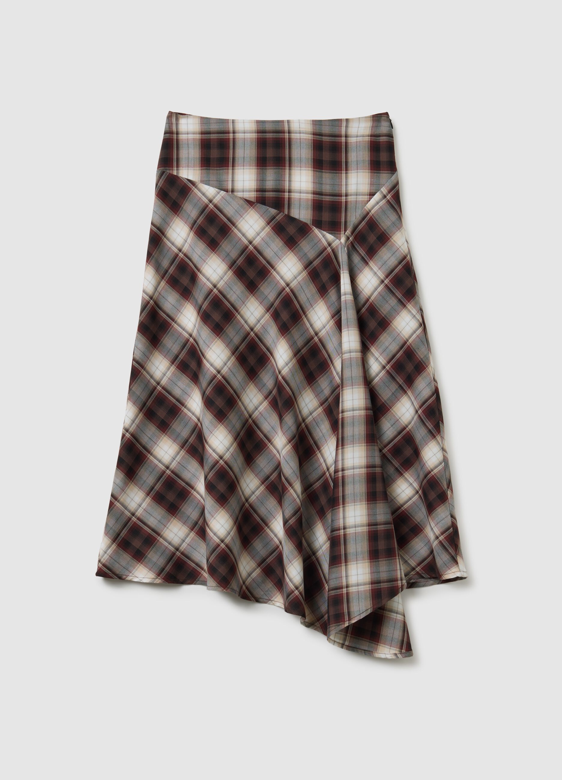 Multicolour check pencil skirt