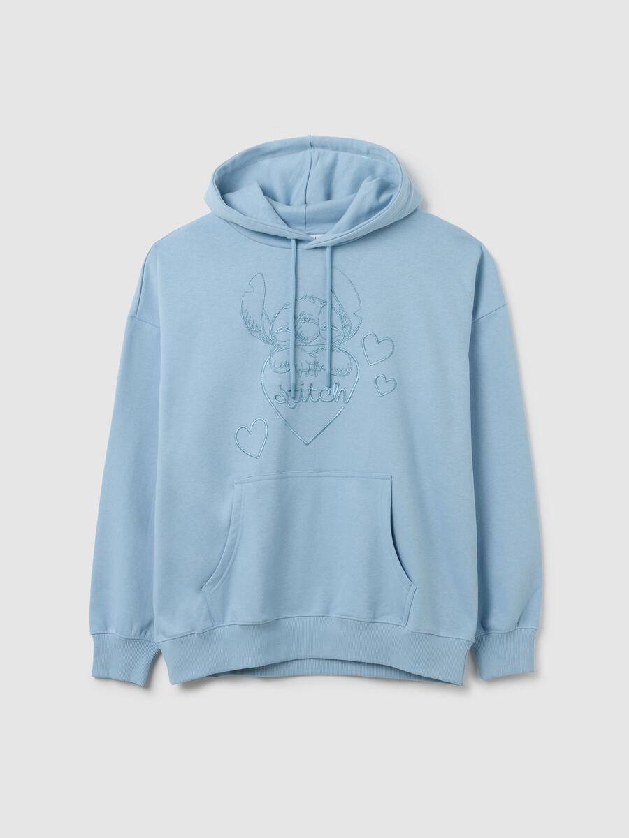 Regular fit blue cotton blend sweatshirt_4