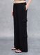 Black Linen Wide-Leg Cargo Trousers_1