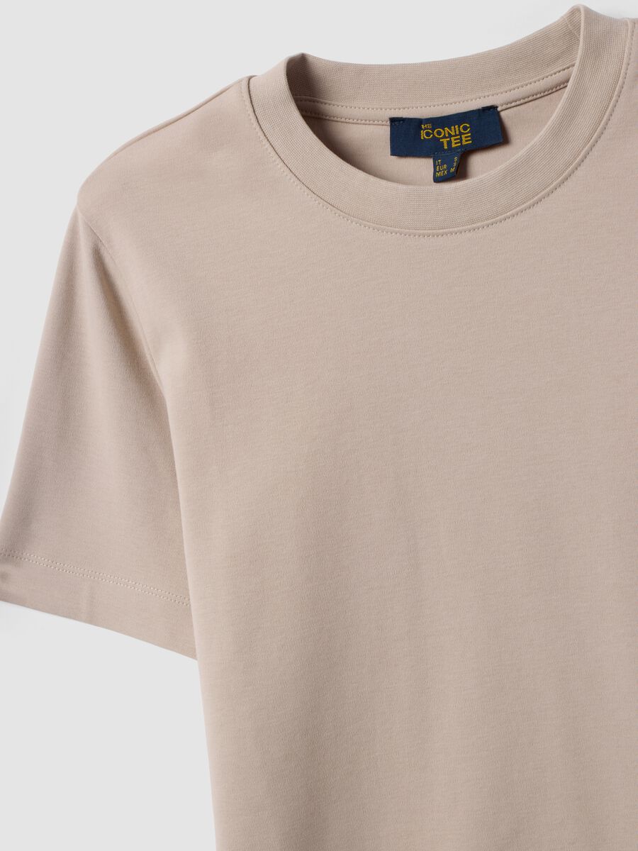 Beige relaxed-fit pure cotton short-sleeve T-shirt_6