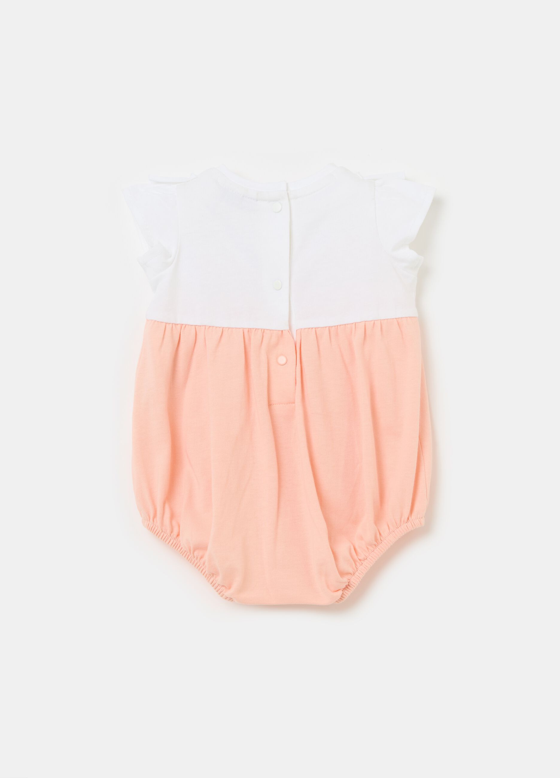 Organic cotton bodysuit with print and flounce