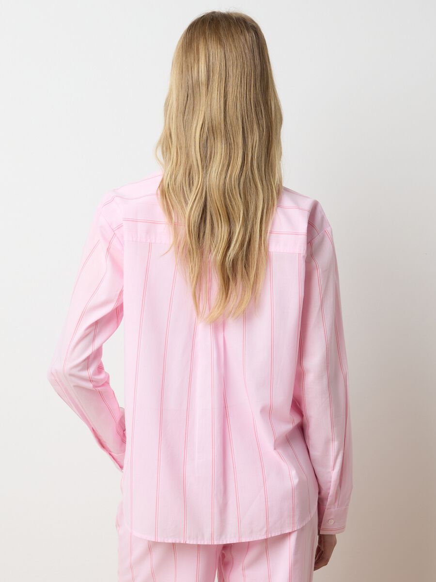 Women's pink pure cotton shirt regular fit with classic collar_3