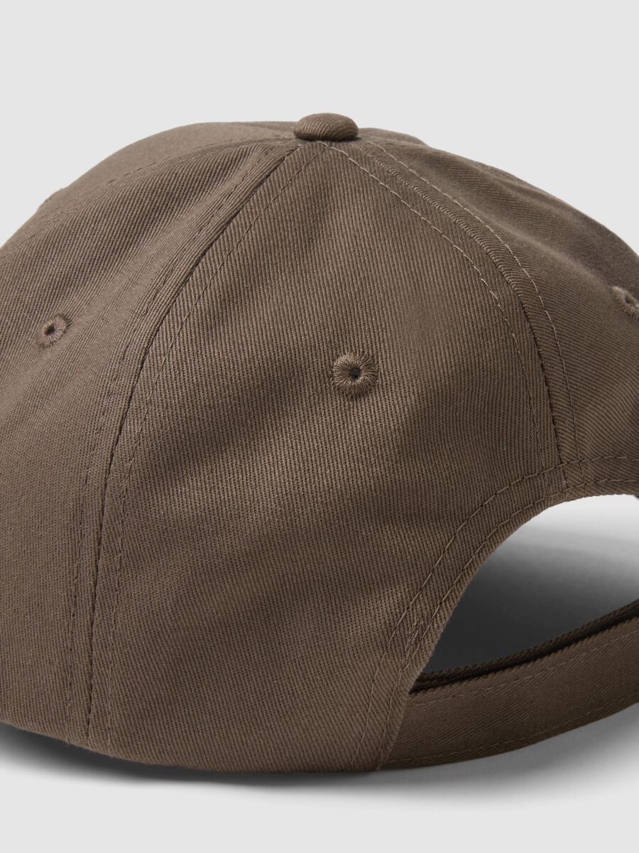 Cappello da baseball in puro cotone marrone con chiusura regolabile_2
