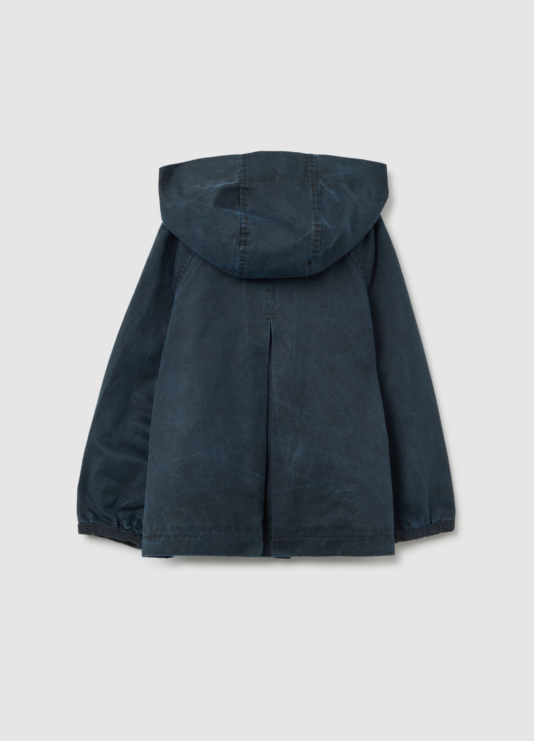 Girls' blue cotton blend jacket with regular fit