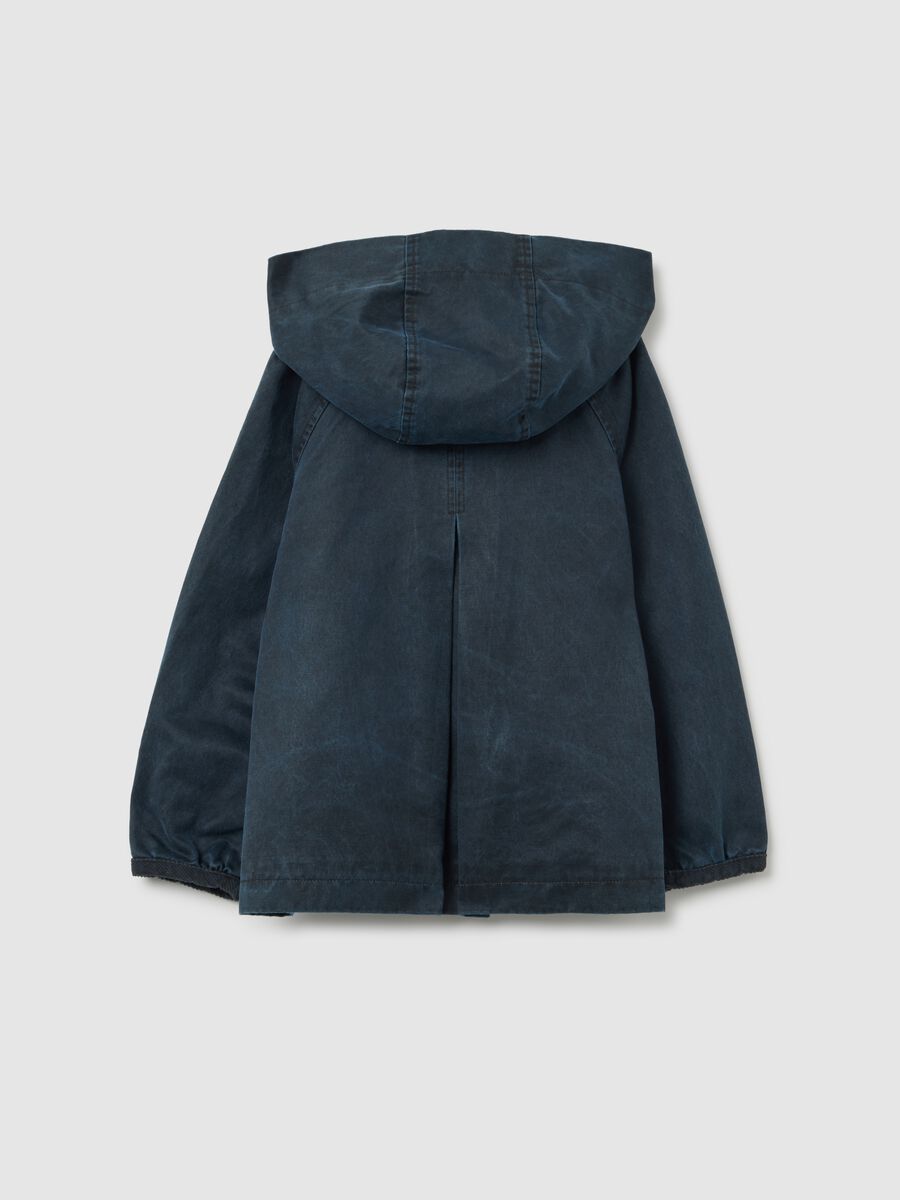 Girls' blue cotton blend jacket with regular fit_4