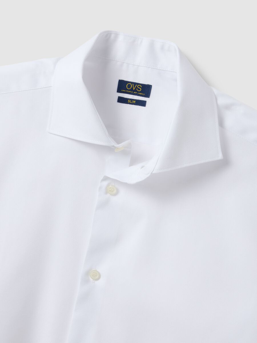 Pure Cotton Slim Fit White Shirt_5