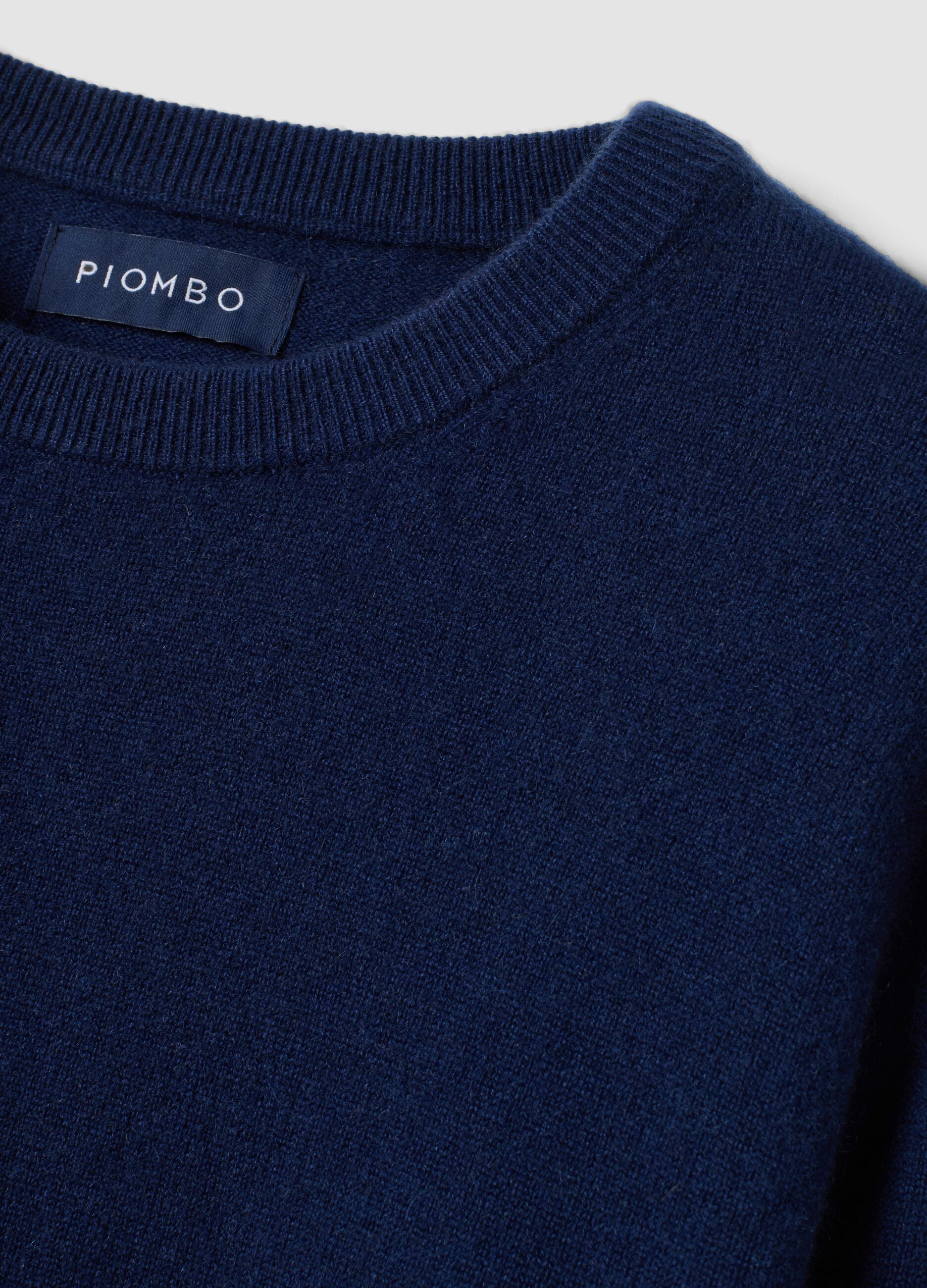 Navy pure cashmere jumper, regular fit