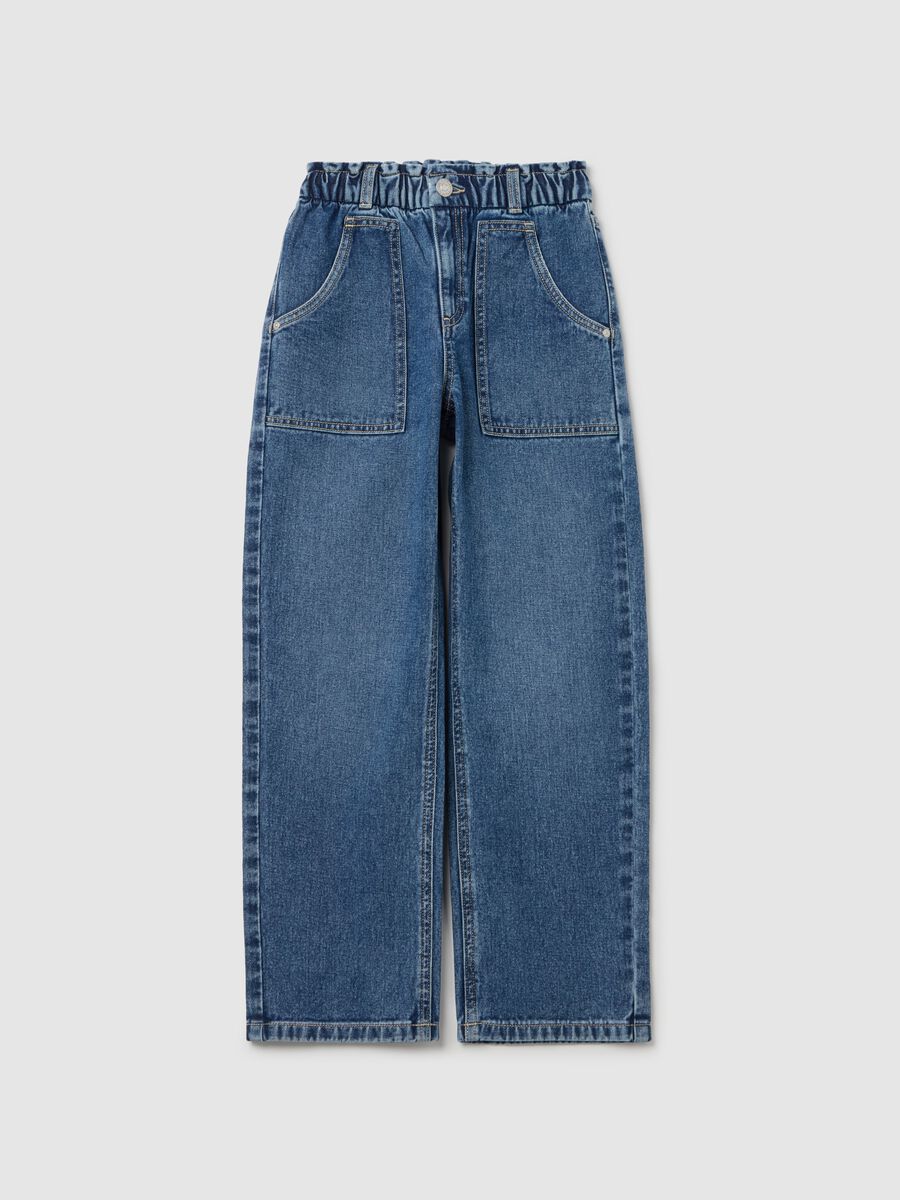 Paper bag jeans with pockets_0