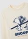 Kids' beige pure cotton regular fit T-shirt with Snoopy print_2