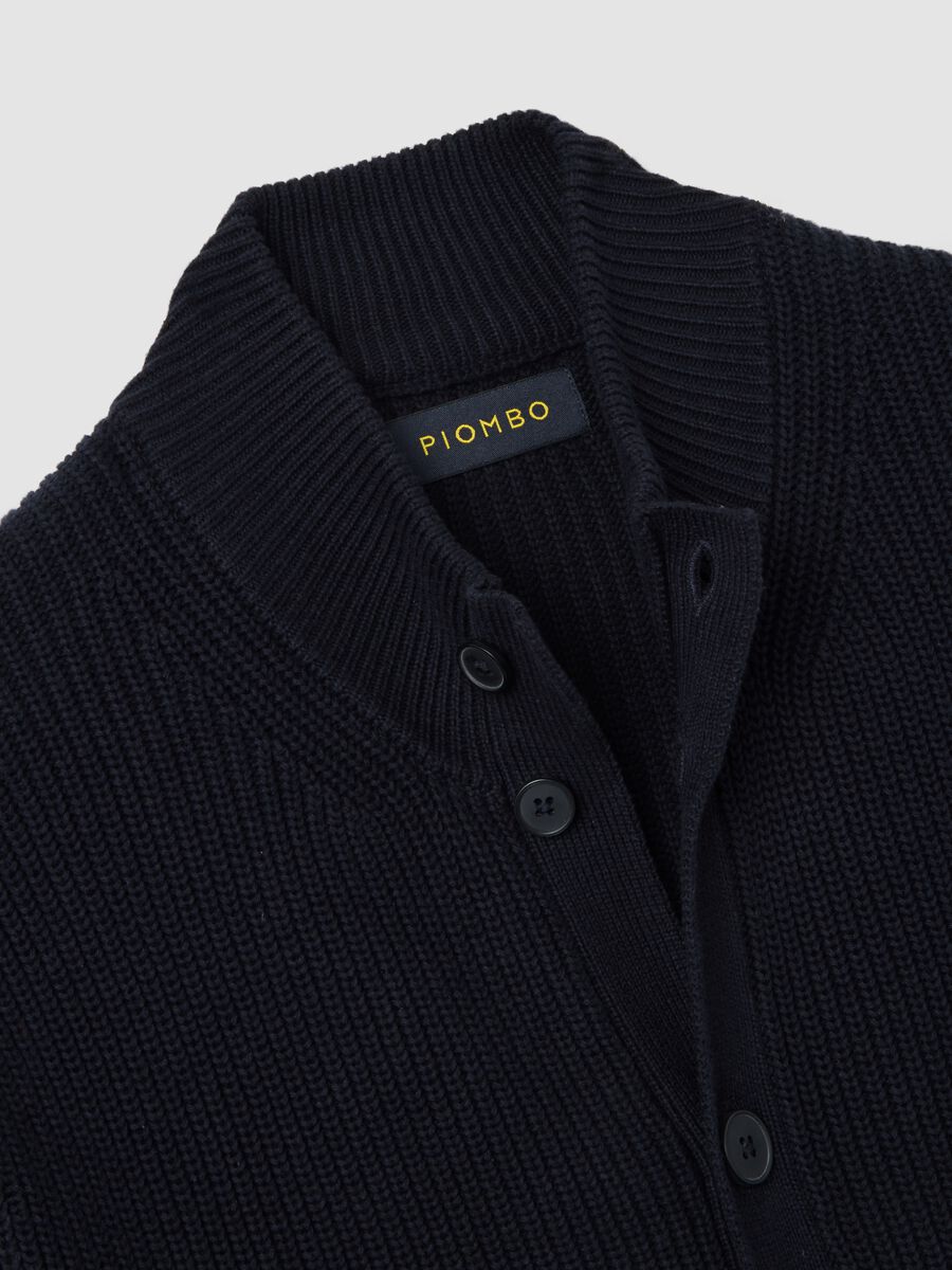 Cardigan blu in puro cotone_5