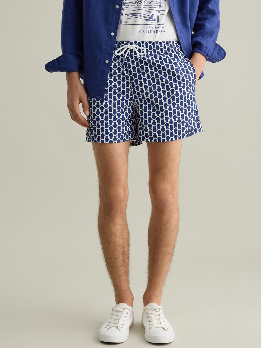 Men’s regular fit boxer shorts in multicoloured fabric blend with elastic waist_1