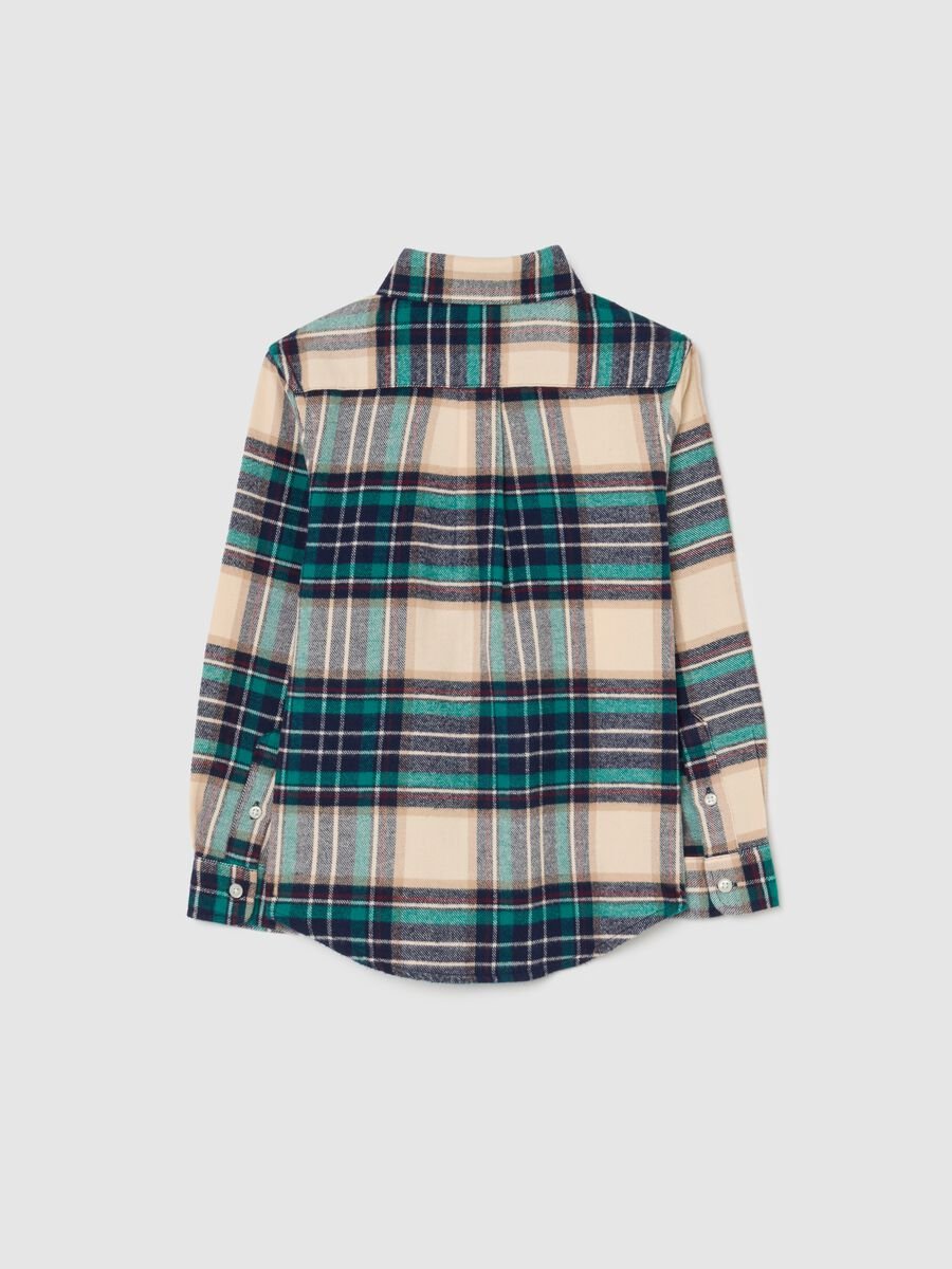 Multi-coloured check shirt for boys in pure cotton regular fit_4