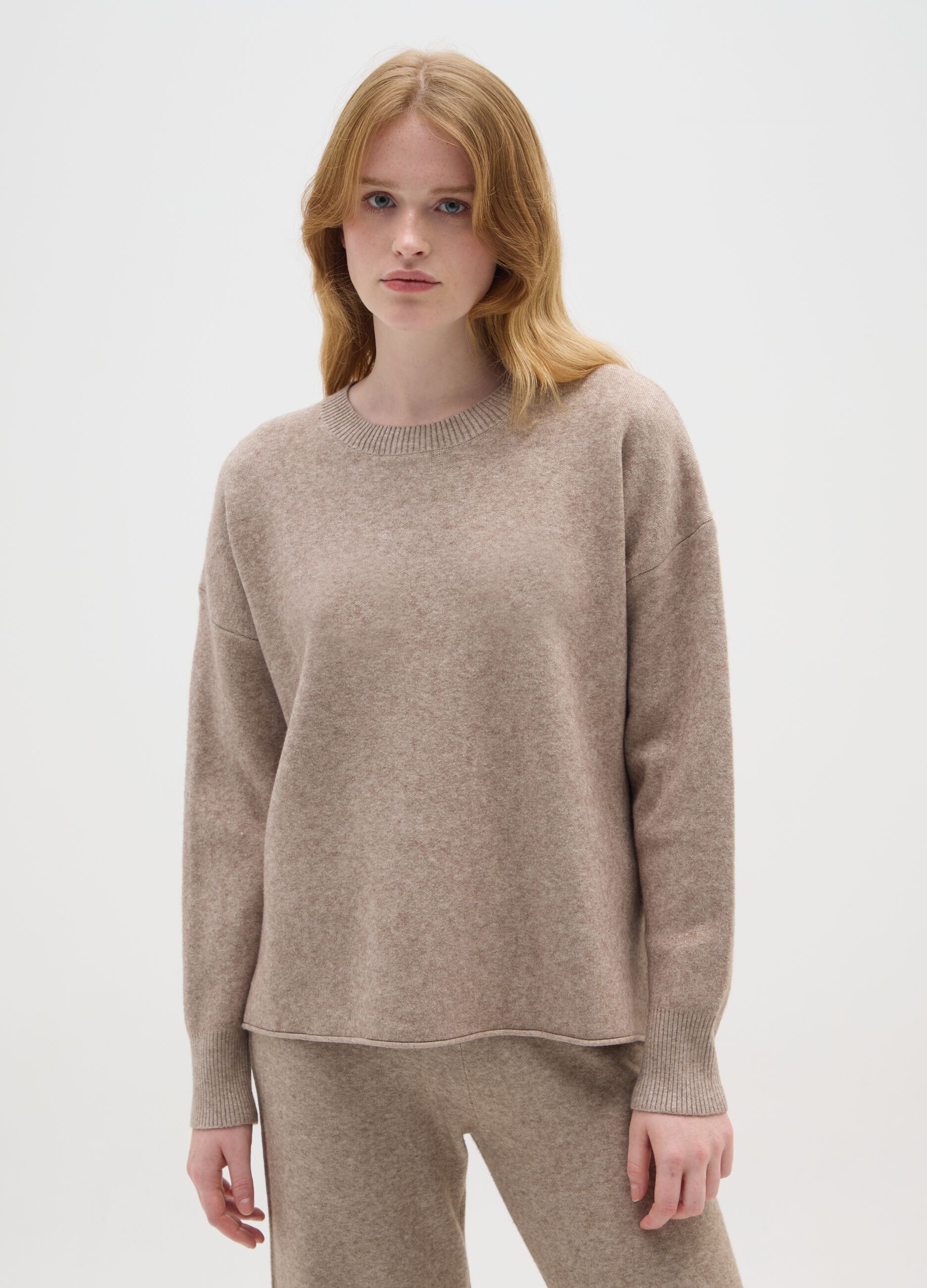 Beige regular fit jumper