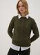Green cable-knit wool-blend crew neck jumper_0