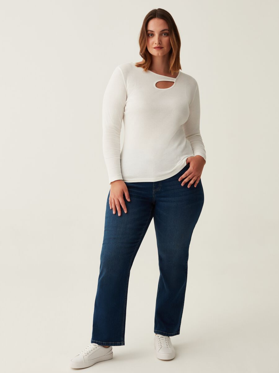 Jeans straight fit con scoloriture Curvy_0