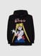 Black regular fit cotton blend sweatshirt with Sailor Moon print_0