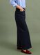 Navy stretch cotton wide-leg trousers_3