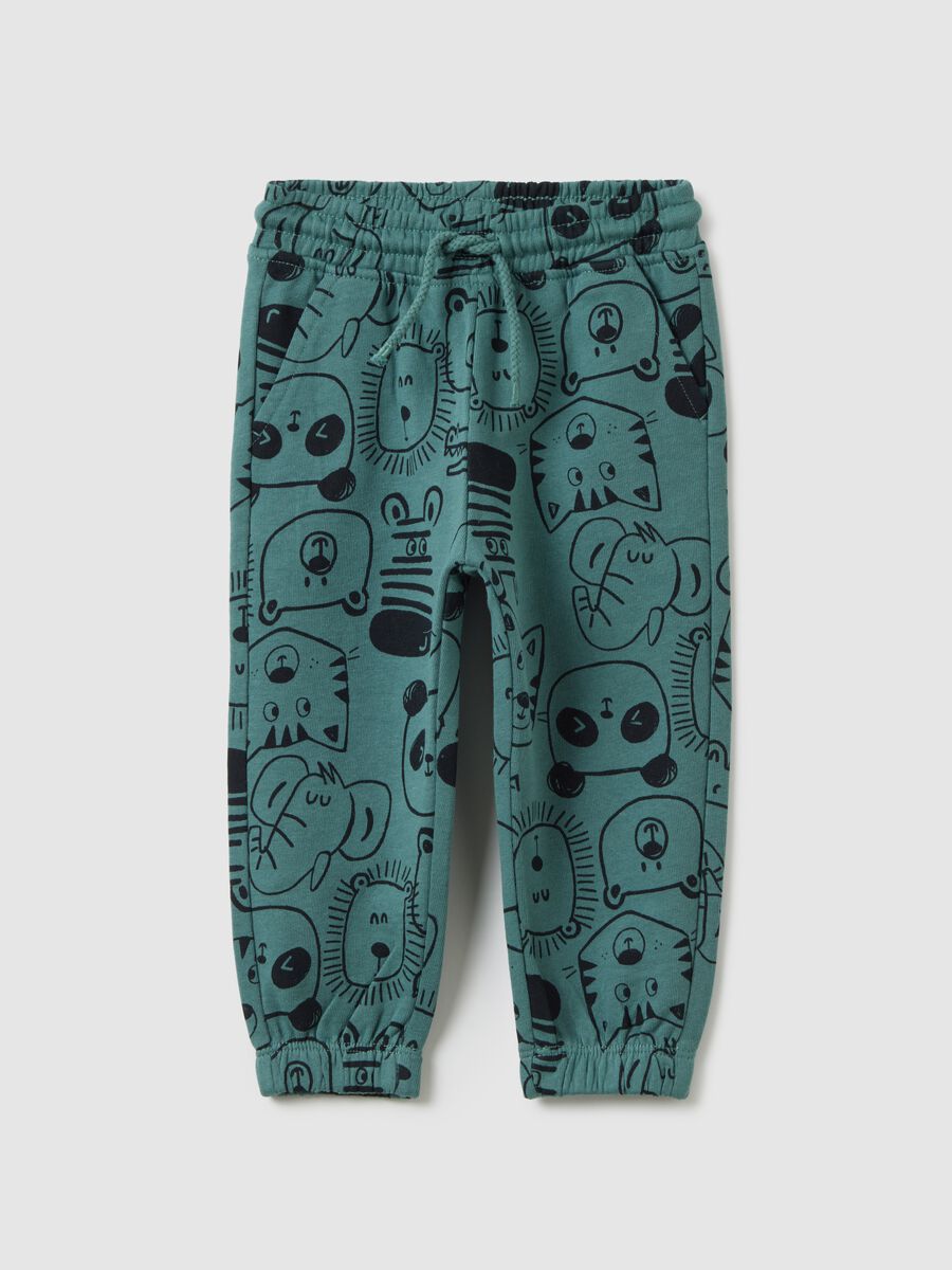Children's Trousers in Pure Green Cotton_0