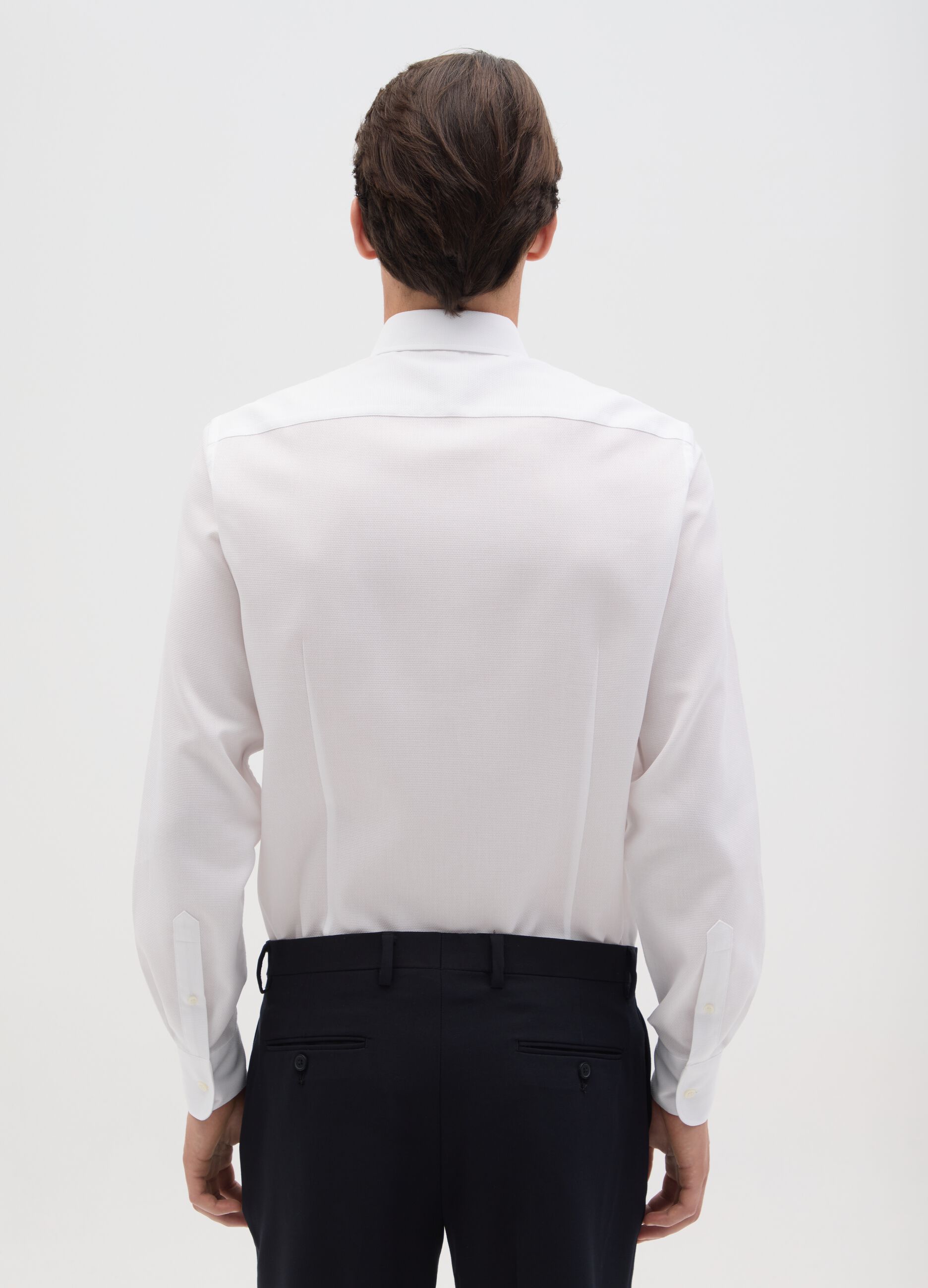 Camicia da uomo in puro cotone bianca slim fit