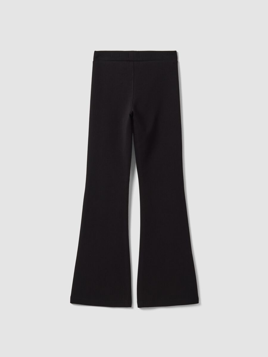 Leggings neri flare fit in cotone elasticizzato per ragazza_1