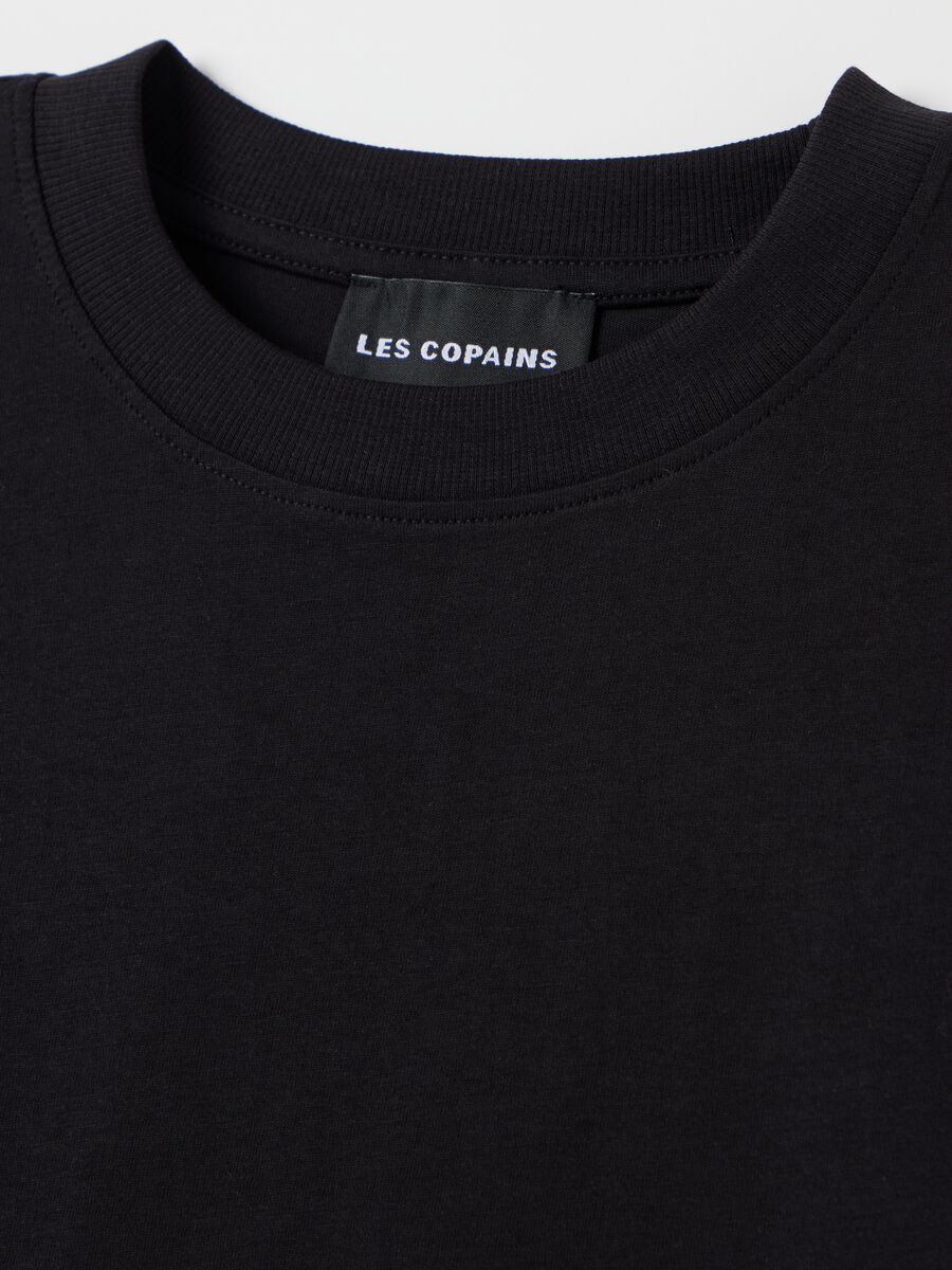 Black pure cotton T-shirt Les Copains_1