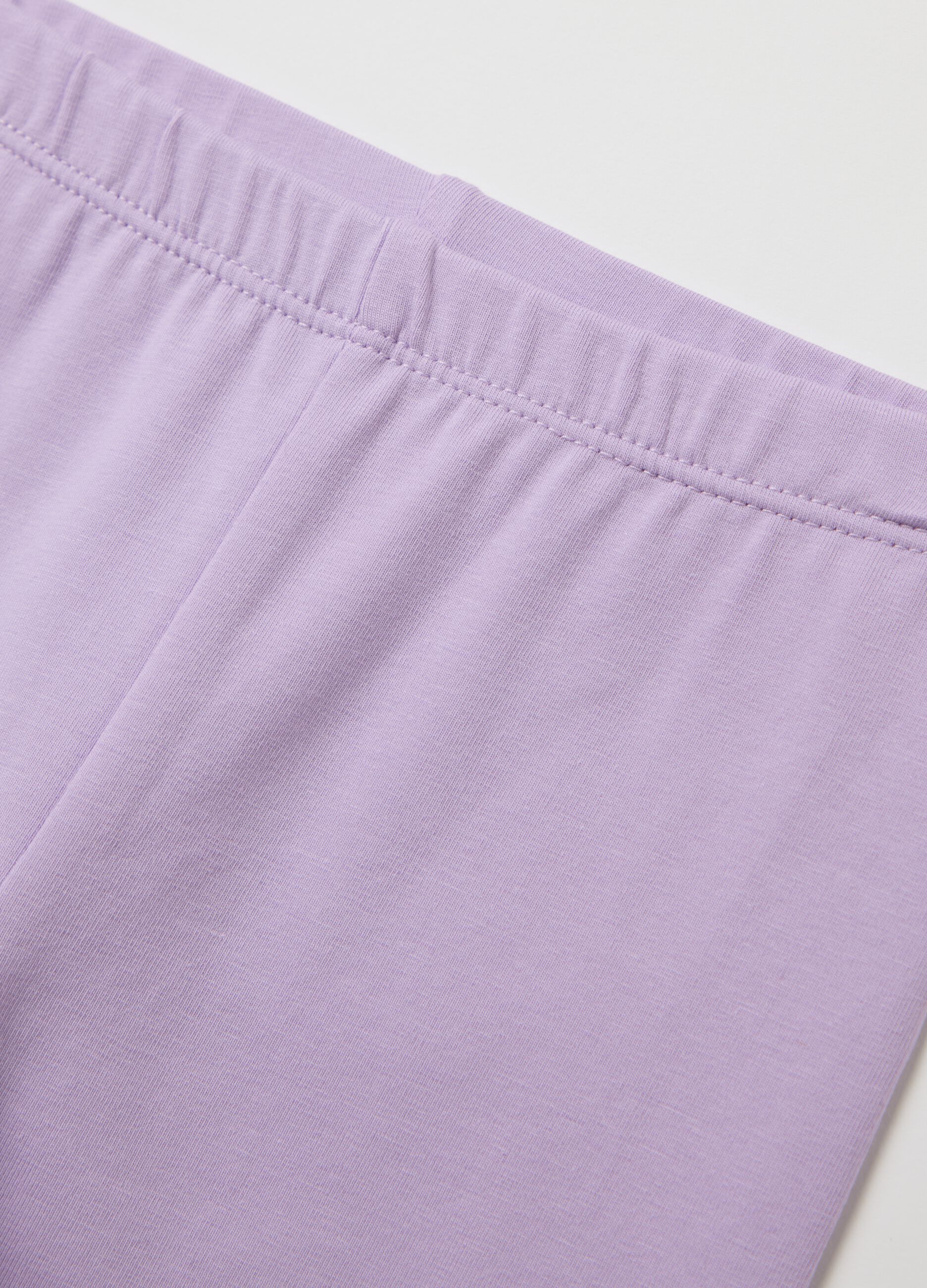 Jogging set bianco e viola in cotone stretch stampa Elsa