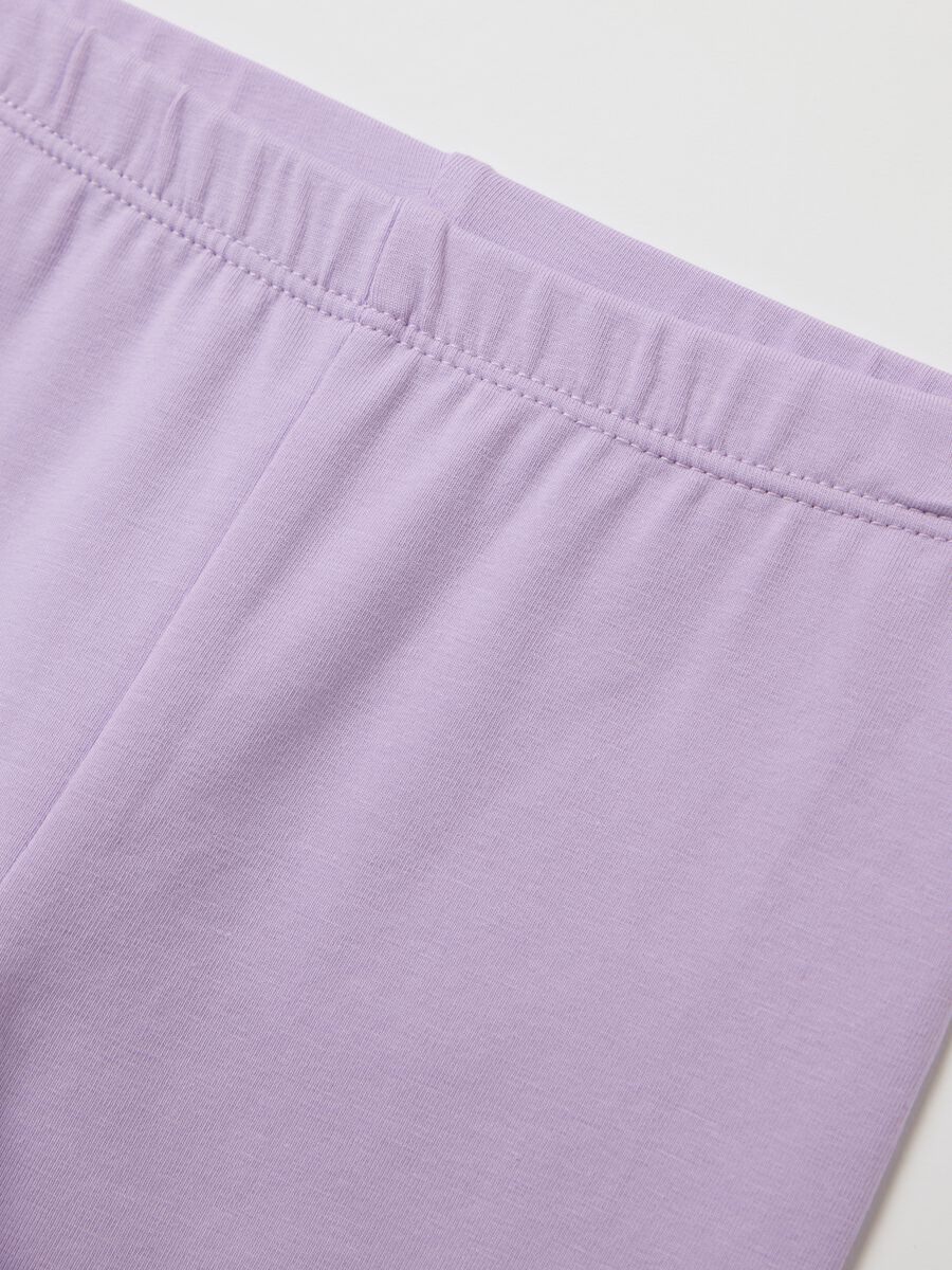 White and purple jogging set in stretch cotton with Elsa print_3