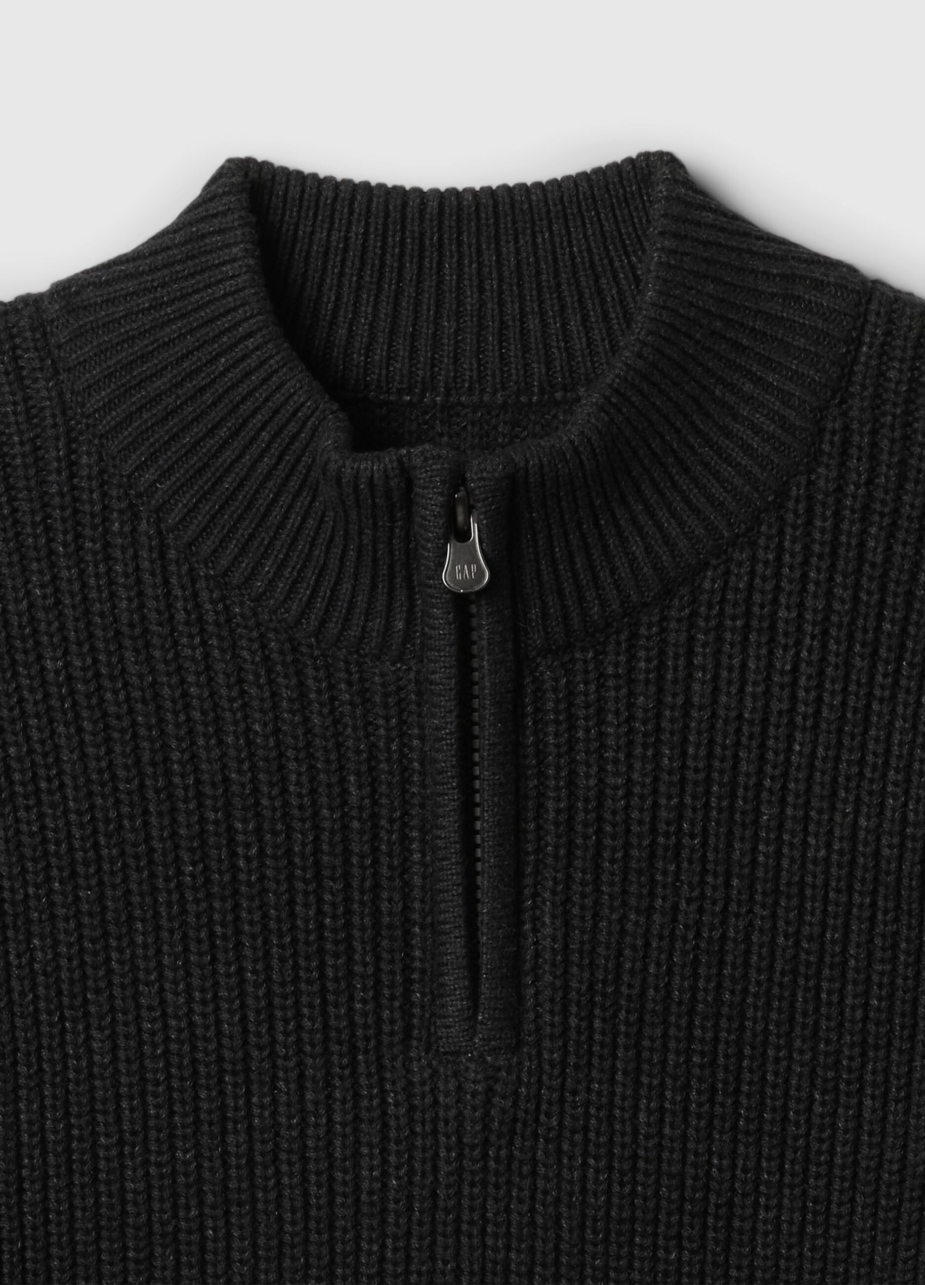Mock neck pullover with half zip