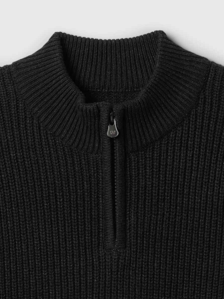 Mock neck pullover with half zip_4