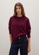 Red regular fit pullover with round neckline_1