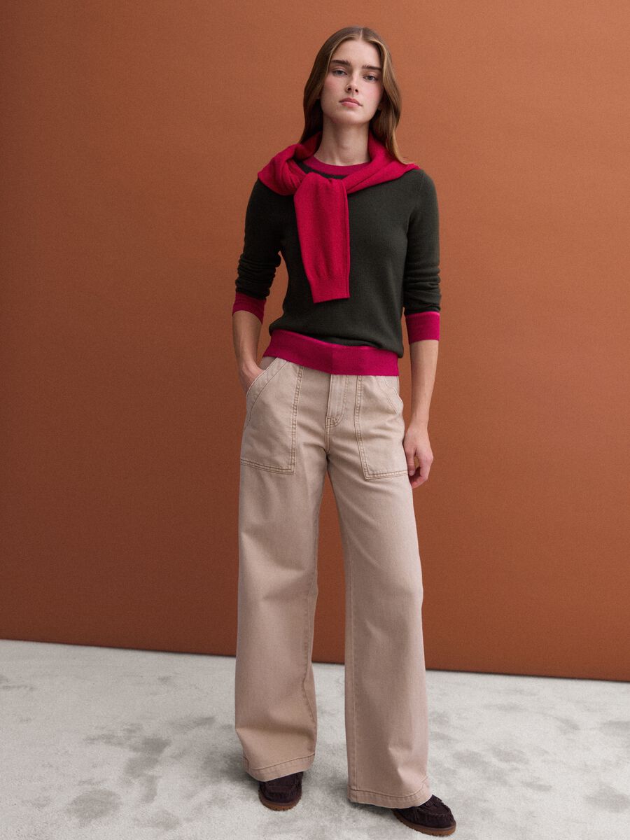 Green pure wool crew-neck jumper_1