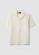 White pure organic cotton bowling-collar shirt, regular fit_4