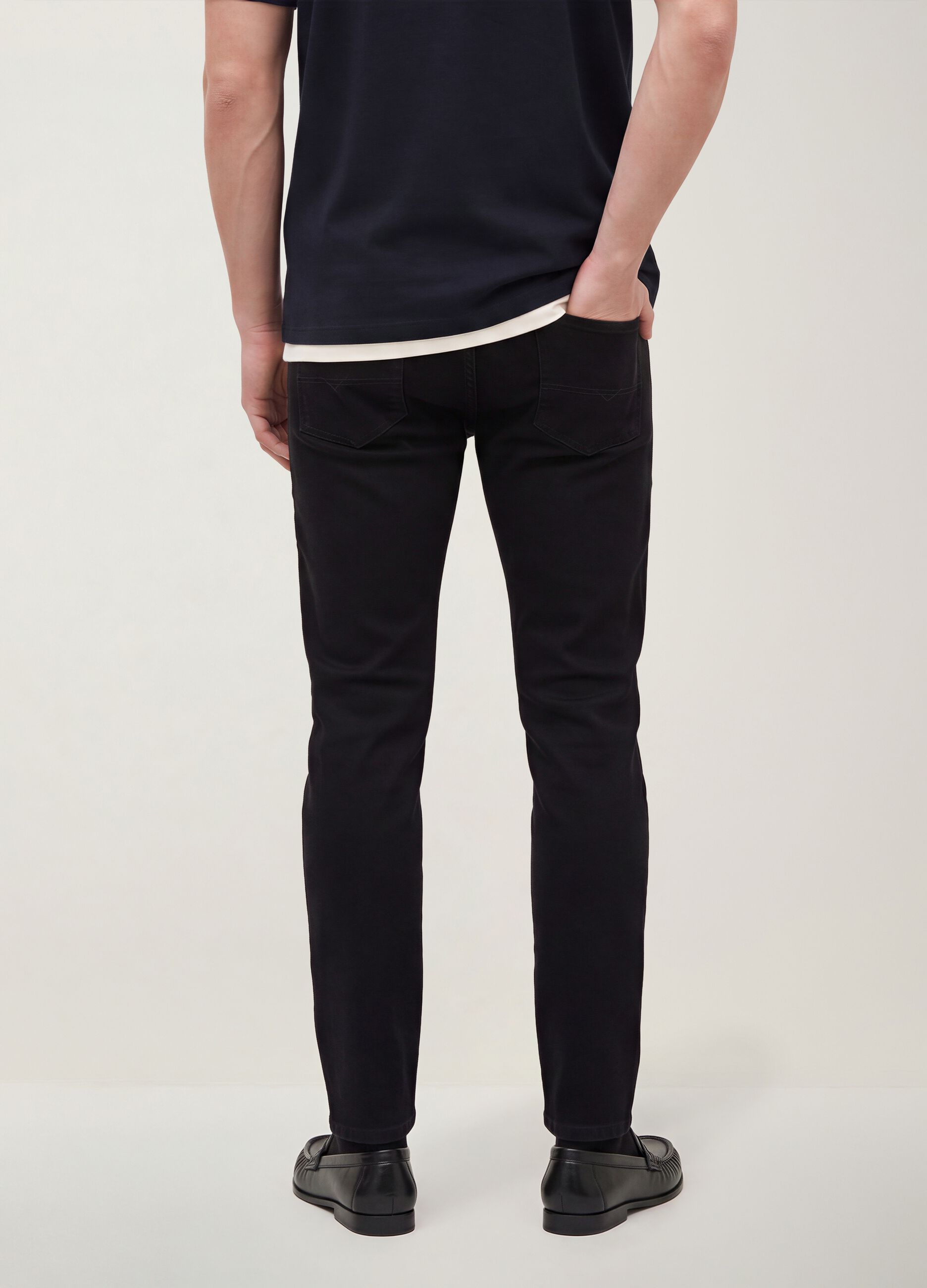 Black skinny-fit denim jeans in stretch cotton